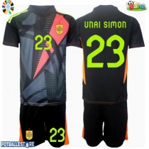 Spania Unai Simon #23 Keeper Bortedraktsett Barn EM 2024 Kortermet (+ Korte bukser)